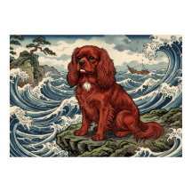 Cavalier King Charles Spaniel Japanse Golfposter