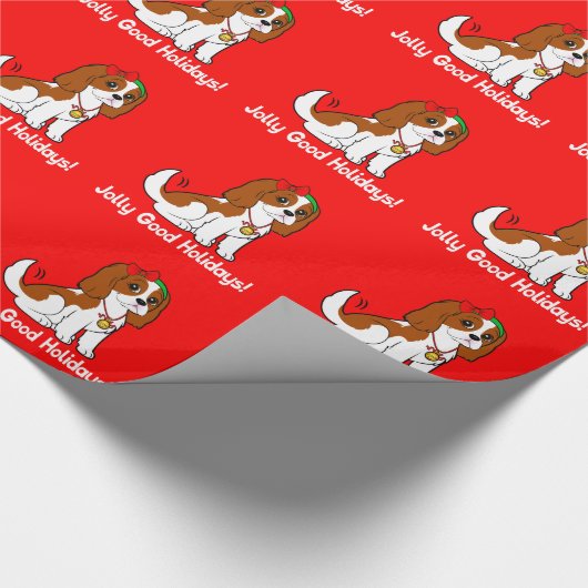 Cavalier King Charles Spaniel Jolly Good Kerstmis Cadeaupapier (Hoek)