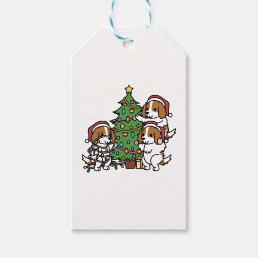 Cavalier King Charles Spaniel kerstboom Cadeaulabel (Voorkant)