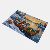 Cavalier King Charles Spaniel Kerstboot Deurmat (Schuin)