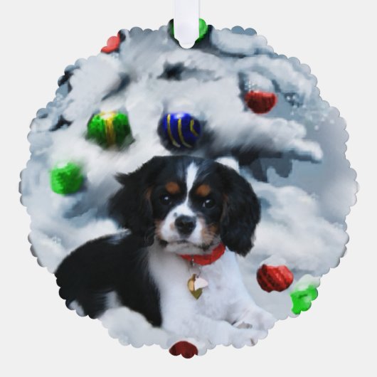 Cavalier King Charles Spaniel kerstcadeaus Ornament Kaart (Voorkant)