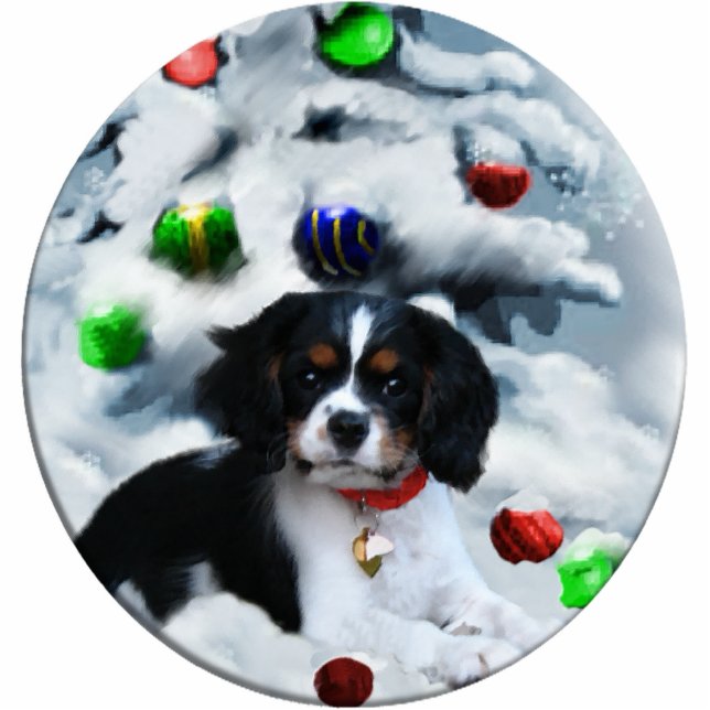Cavalier King Charles Spaniel kerstcadeaus Staand Fotobeeldje (Voorkant)