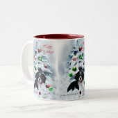 Cavalier King Charles Spaniel kerstcadeaus Tweekleurige Koffiemok (Voorkant links)