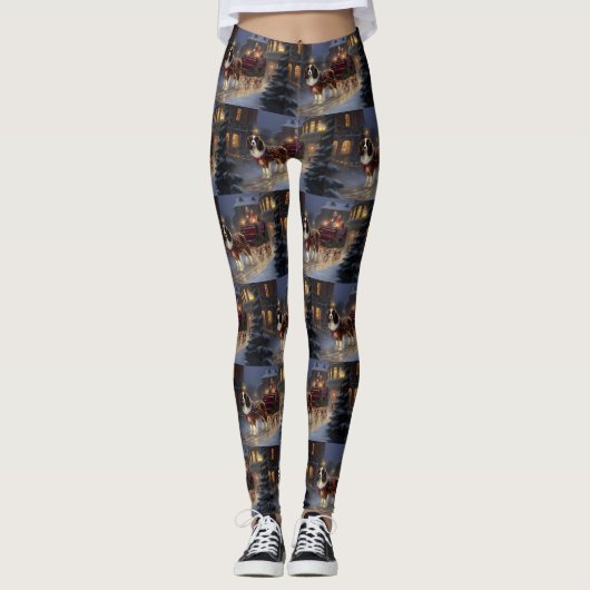 Cavalier King Charles Spaniel Kerstfeest Leggings (Voorkant)