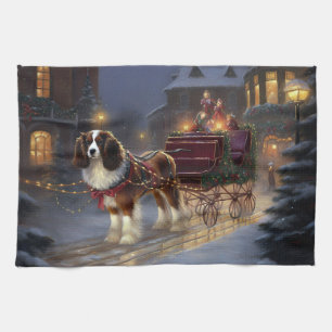 Cavalier King Charles Spaniel Kerstfeest Theedoek