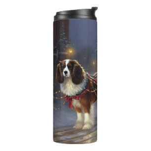 Cavalier King Charles Spaniel Kerstfeest Thermosbeker