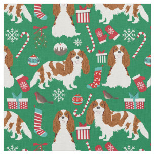 Cavalier King Charles Spaniel kerstgroen Stof