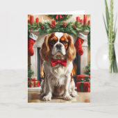 Cavalier King Charles Spaniel Kerstgroet Kaart (Voorkant)