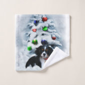 Cavalier King Charles Spaniel Kerstmis Bad Handdoek (Wasdoekje)