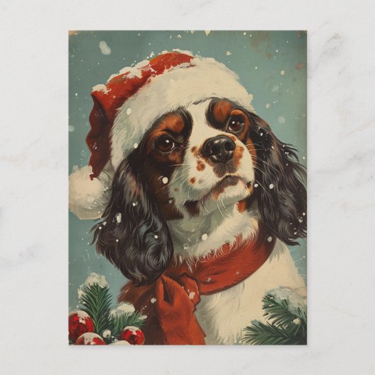 Cavalier King Charles Spaniel Kerstmis Briefkaart (Voorkant)