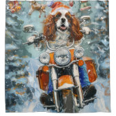 Cavalier King Charles Spaniel Kerstmis Douchegordijn (Voorkant)