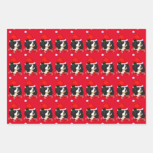 Cavalier King Charles Spaniel Kerstmis Inpakpapier Vel (Voorkant 3)