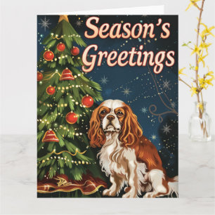 Cavalier King Charles Spaniel Kerstmis Kaart