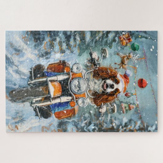 Cavalier King Charles Spaniel Kerstmis Legpuzzel (Horizontaal)