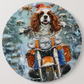 Cavalier King Charles Spaniel Kerstmis Ronde Button 6,0 Cm (Voorkant)
