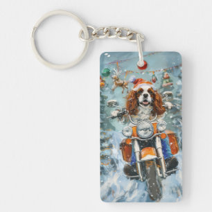 Cavalier King Charles Spaniel Kerstmis Sleutelhanger