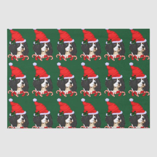 Cavalier King Charles Spaniel Kerstmis Tissuepapier (Voorkant)