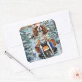 Cavalier King Charles Spaniel Kerstmis Vierkante Sticker (Envelop)