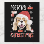 Cavalier King Charles Spaniel Kerstmis Wijn Etiket (Enkel label)