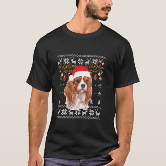 Cavalier King Charles Spaniel kerstrendieres P T-shirt (Voorkant)
