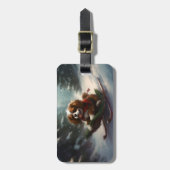 Cavalier King Charles Spaniel Kerstsneeuw Bagagelabel (Voorkant verticaal)