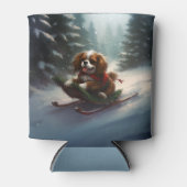 Cavalier King Charles Spaniel Kerstsneeuw Blikjeskoeler (Voorkant)