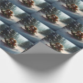 Cavalier King Charles Spaniel Kerstsneeuw Cadeaupapier (Hoek)