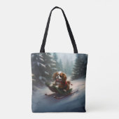 Cavalier King Charles Spaniel Kerstsneeuw Draagtas (Achterkant)