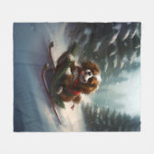 Cavalier King Charles Spaniel Kerstsneeuw Fleece Deken (Voorkant (Horizontaal))