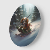 Cavalier King Charles Spaniel Kerstsneeuw Grote Klok (Hoek)