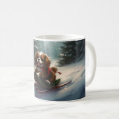 Cavalier King Charles Spaniel Kerstsneeuw Koffiemok (Voorkant rechts)
