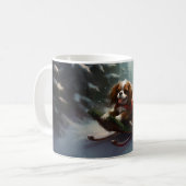 Cavalier King Charles Spaniel Kerstsneeuw Koffiemok (Voorkant links)