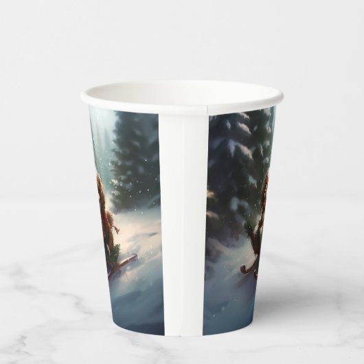 Cavalier King Charles Spaniel Kerstsneeuw Papieren Bekers (Rechts)