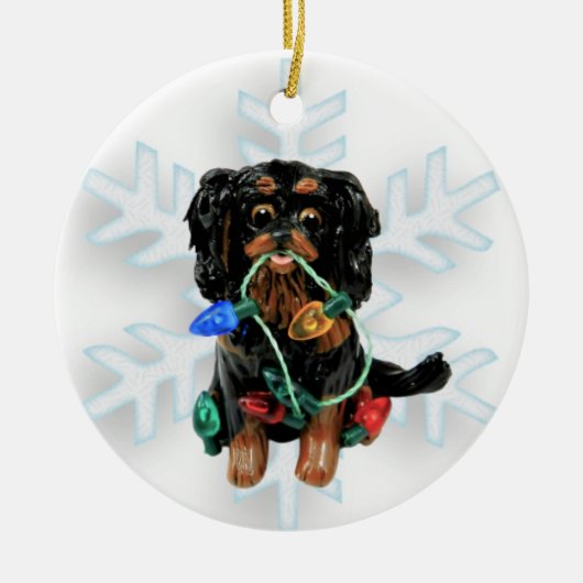 Cavalier King Charles Spaniel kerstversiering Keramisch Ornament (Voorkant)