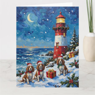 Cavalier King Charles Spaniel Kerstvuurtoren Kaart