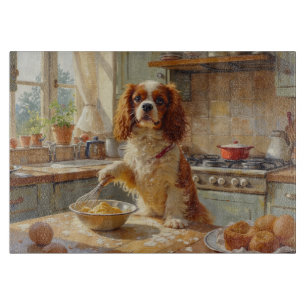 Cavalier King Charles Spaniel Kookt in Keuken Snijplank