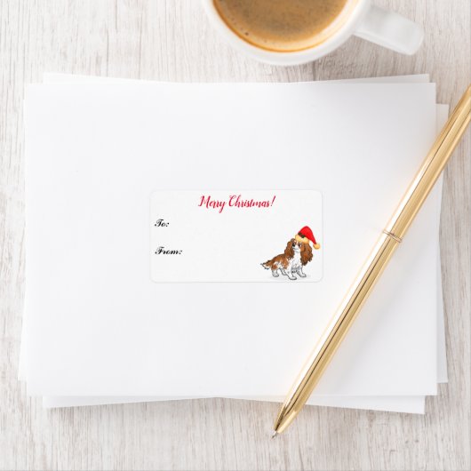 Cavalier King Charles Spaniel Label kerstcadeau (Insitu)