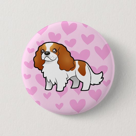 Cavalier King Charles Spaniel Love Ronde Button 5,7 Cm (Voorkant)