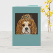 Cavalier King Charles Spaniel met nestkaart Kaart (Gele Bloem)