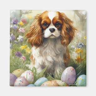 Cavalier King Charles Spaniel met paaseieren Magneet