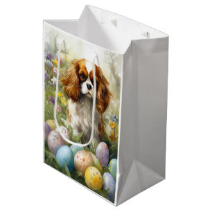 Cavalier King Charles Spaniel met Pasen Eieren Medium Cadeauzakje
