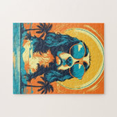 Cavalier King Charles Spaniel met zonnebril Legpuzzel (Horizontaal)