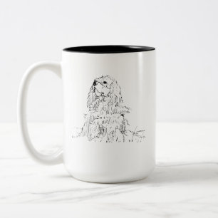 Cavalier King Charles Spaniel mok, Minimalistische Tweekleurige Koffiemok