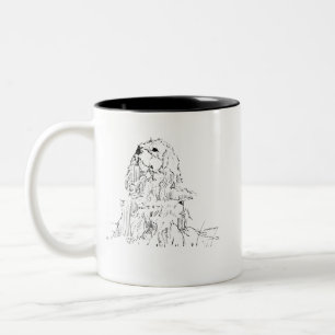 Cavalier King Charles Spaniel mok, Minimalistische Tweekleurige Koffiemok