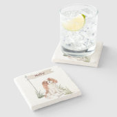 Cavalier King Charles Spaniel naam Stenen Onderzetter (Zijkant)