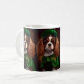 Cavalier King Charles Spaniel op St. Patrick's Day Koffiemok (Voorkant links)