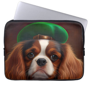 Cavalier King Charles Spaniel op St. Patrick's Day Laptop Sleeve