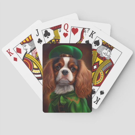 Cavalier King Charles Spaniel op St. Patrick's Day Pokerkaarten (Achterkant)