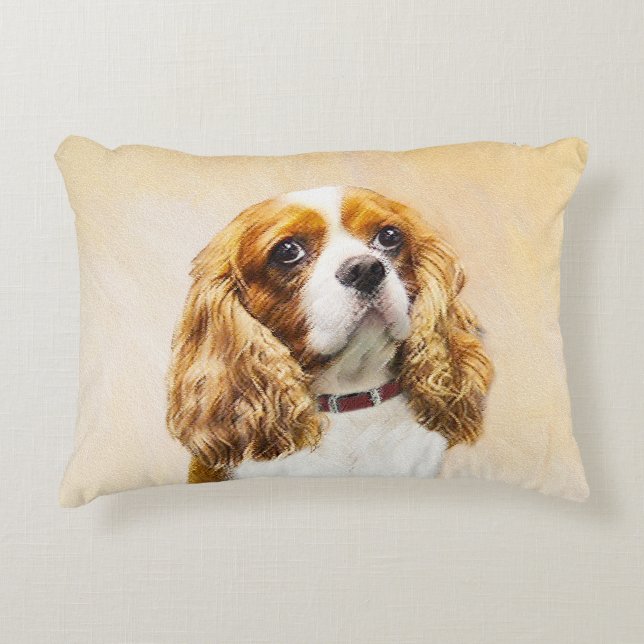 Cavalier King Charles Spaniel Original Painting Accent Kussen (Voorkant)