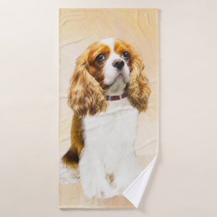 Cavalier King Charles Spaniel Original Painting Bad Handdoek